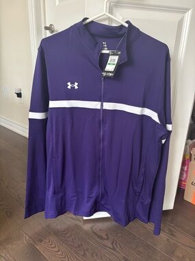 Under Armour Men's Purple Performance Full-Zip Jacket with White Stripe